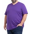 Thumbnail Purple tall V-neck T-shirt shown on model.